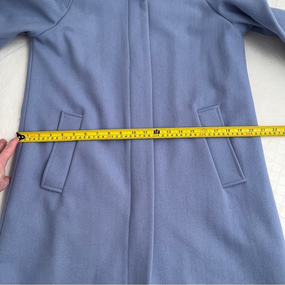 Express vintage 90s Y2K light blue single breast wool pea coat M - Picture 10 of 14